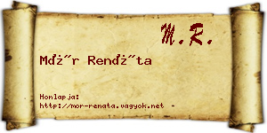 Mór Renáta névjegykártya